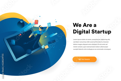 Homepage for a digital startup website