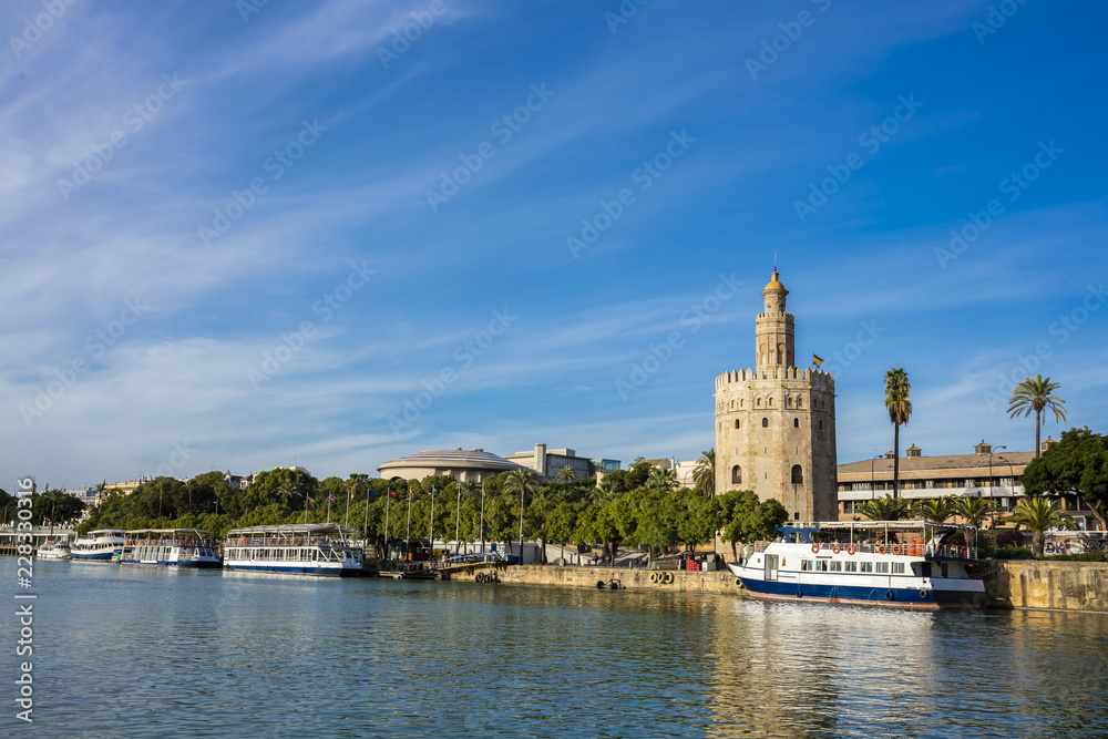 Torre del Oro or Tower of Gold is a dodecagonal military watchtower in Seville, southern Spain.