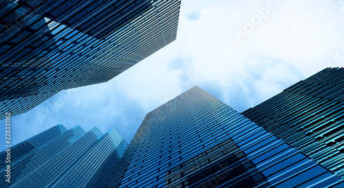 Modern building office and blue sky background