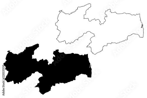 Paraiba (Region of Brazil, Federated state, Federative Republic of Brazil) map vector illustration, scribble sketch Paraíba map