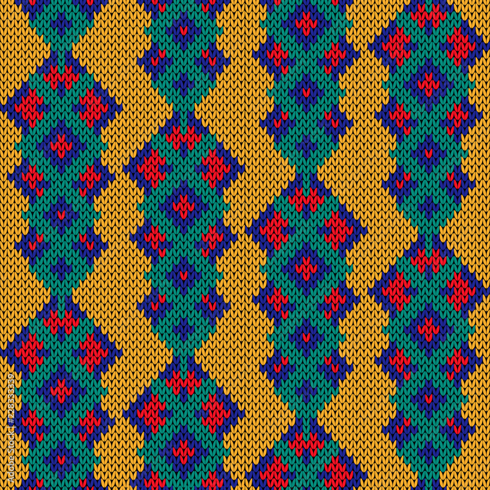 Knitted seamless multicolored pattern