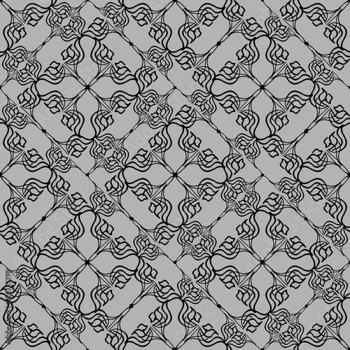 Seamless texture of geometric, floral ornament. decorative square background with hand drawn Indonesian tribal ornament. Vector illustration. Ready for textile design, fabric, and interior design.