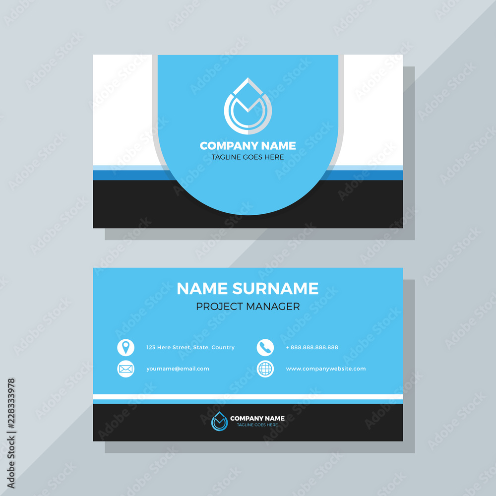 Modern Light Blue Business Card Template
