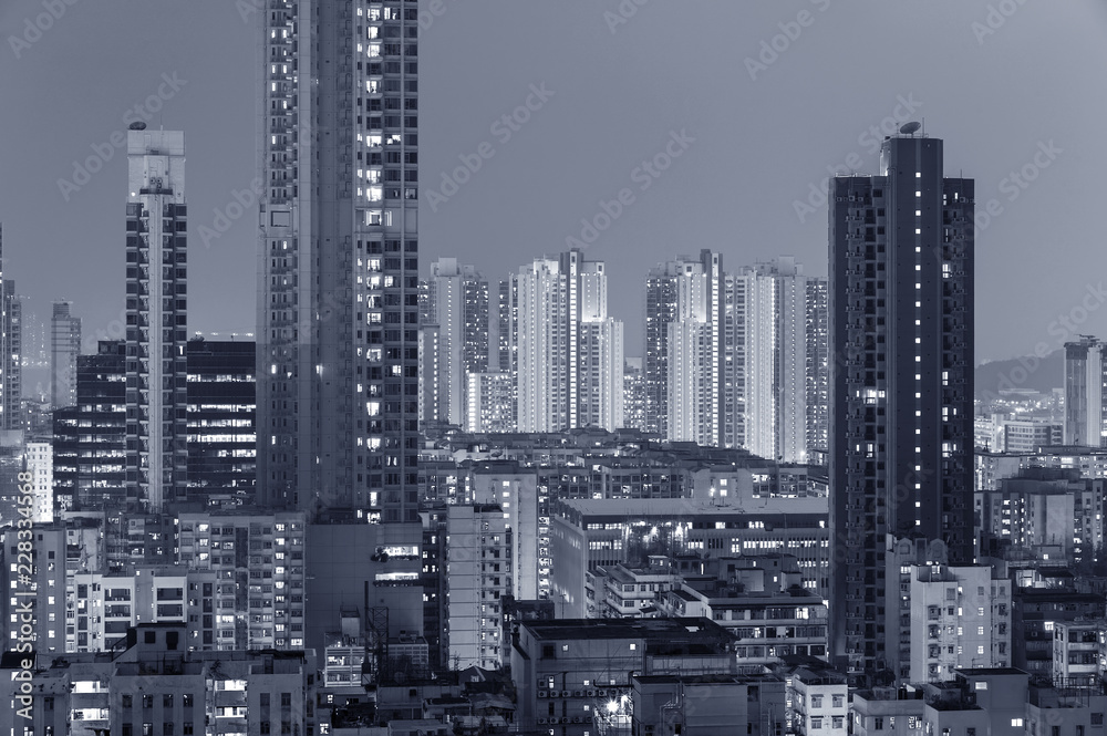 High rise residential buildings in Hong Kong City
