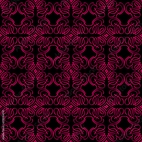 Seamless texture of geometric, floral ornament. decorative square background with hand drawn Indonesian tribal ornament. Vector illustration. Ready for textile design, fabric, and interior design.