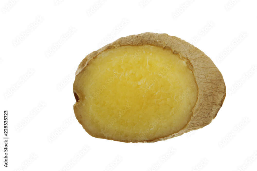 slice of ginger isolated slice of ginger isolated