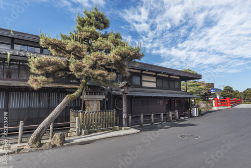 Old street of historical city Takayama, Japan photo