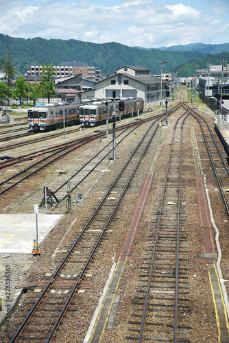 Train station in Takayama city, Japan photo