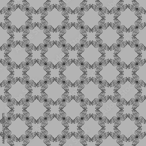 Seamless texture of geometric, floral ornament. decorative square background with hand drawn Indonesian tribal ornament. Vector illustration. Ready for textile design, fabric, and interior design.