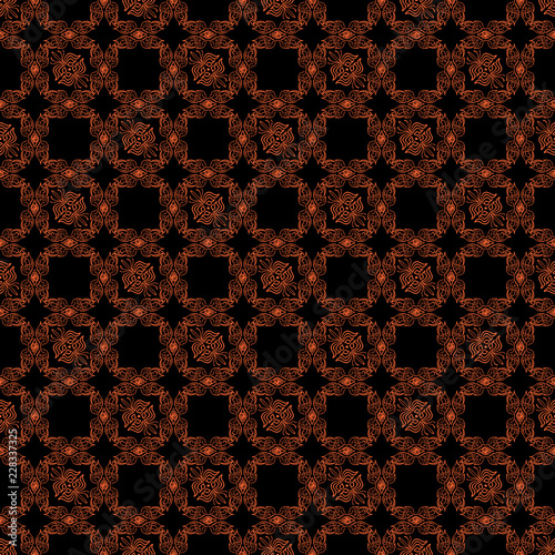 Seamless texture of geometric, floral ornament. decorative square background with hand drawn Indonesian tribal ornament. Vector illustration. Ready for textile design, fabric, and interior design.