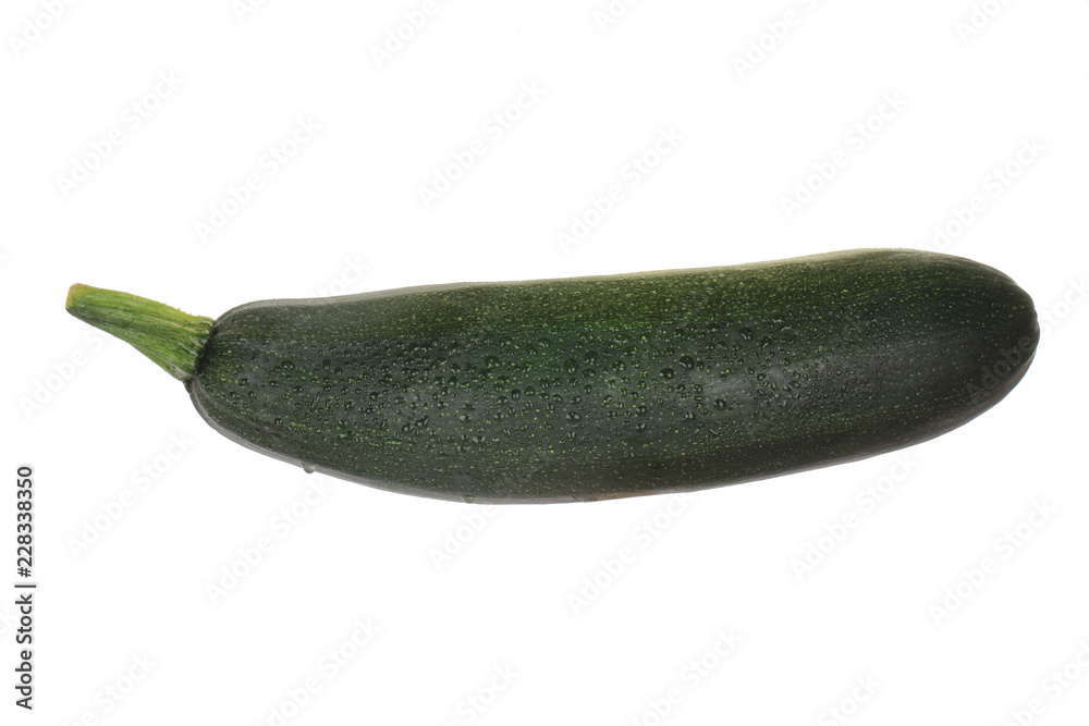 green fresh zucchini isolated on white background green fresh zucchini isolated on white background