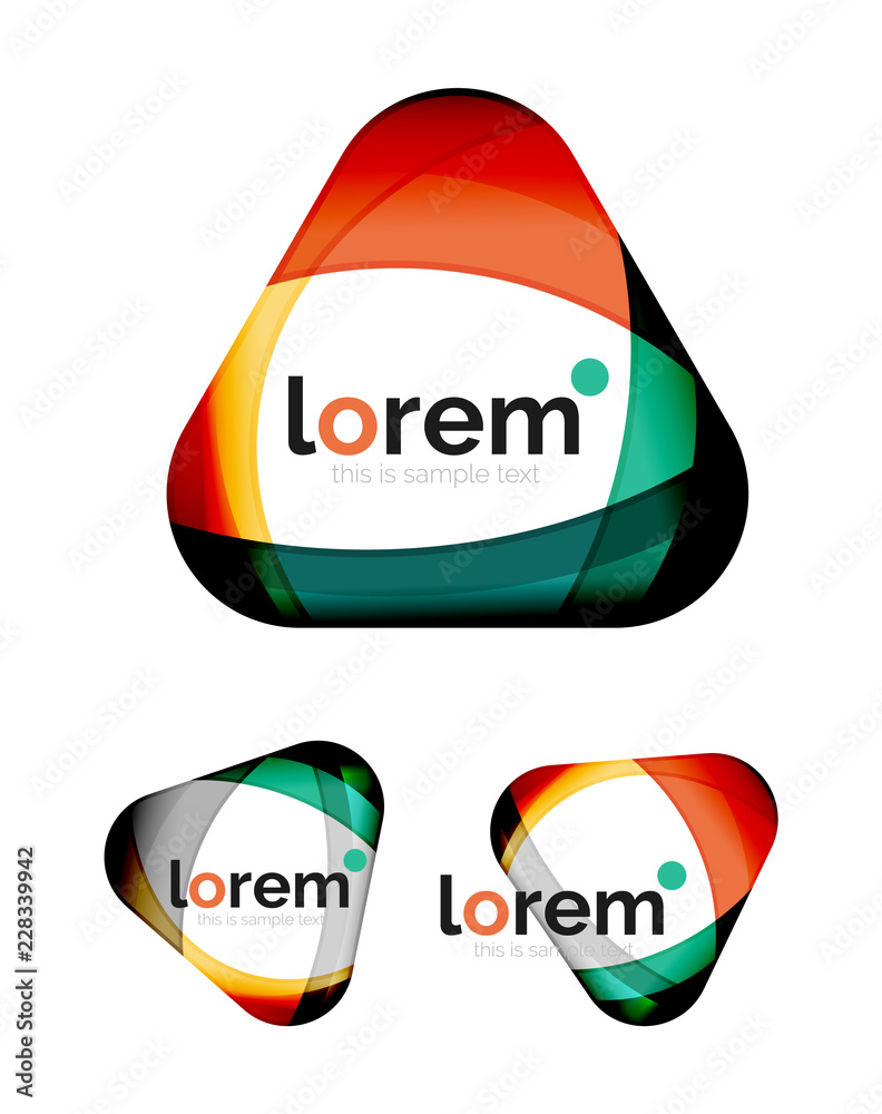 Set of geometric convergence vector icons Set of geometric convergence vector icons