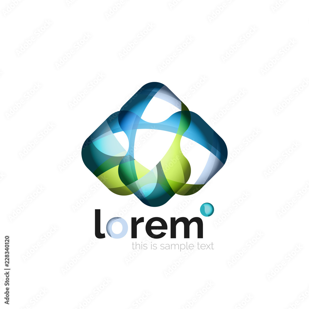 Abstract geometric logo created with overlapping smooth shapes