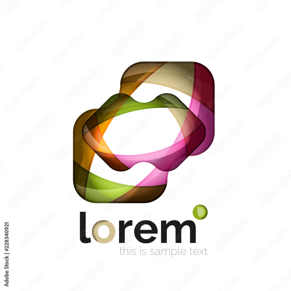 Abstract geometric logo created with overlapping smooth shapes