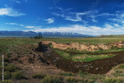 Panorama of Altai mountains...