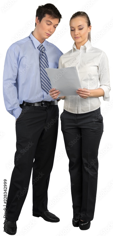 Young business couple isolated on white background Young business couple isolated on white background
