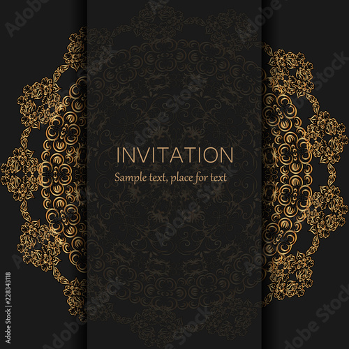  Invitation template. Modern design. Wedding invitation or card with abstract background.Vector