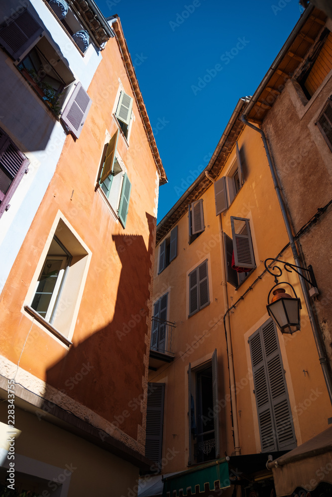 Colourful Houses with shutters, Vence, Provence