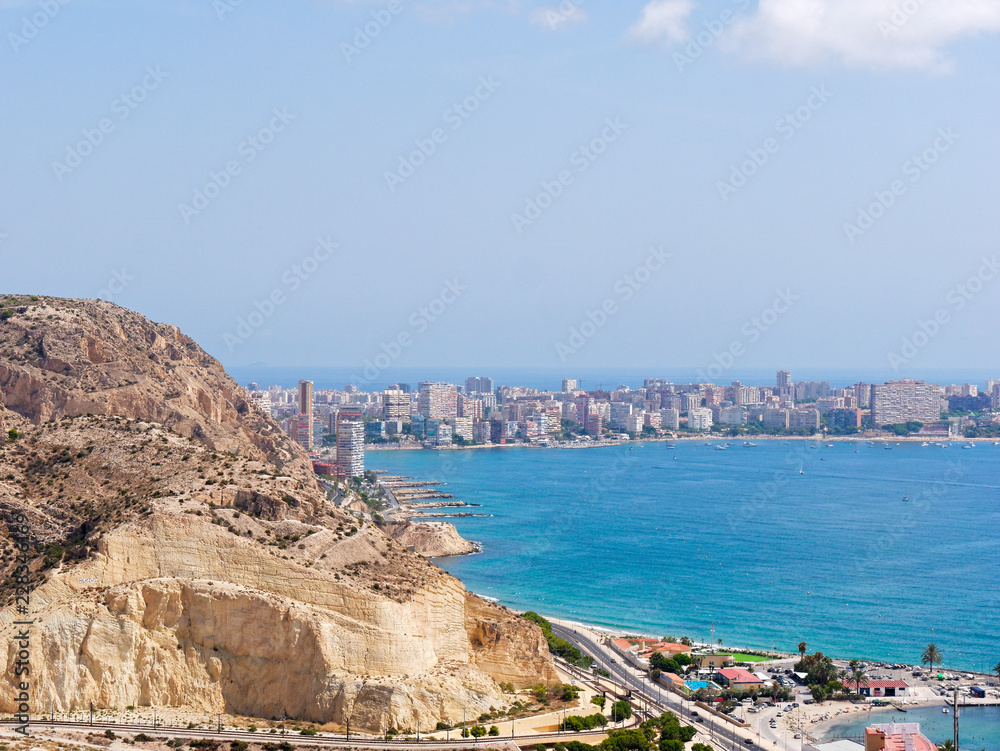 Panorama of the beautiful city of Alicante in Spain.