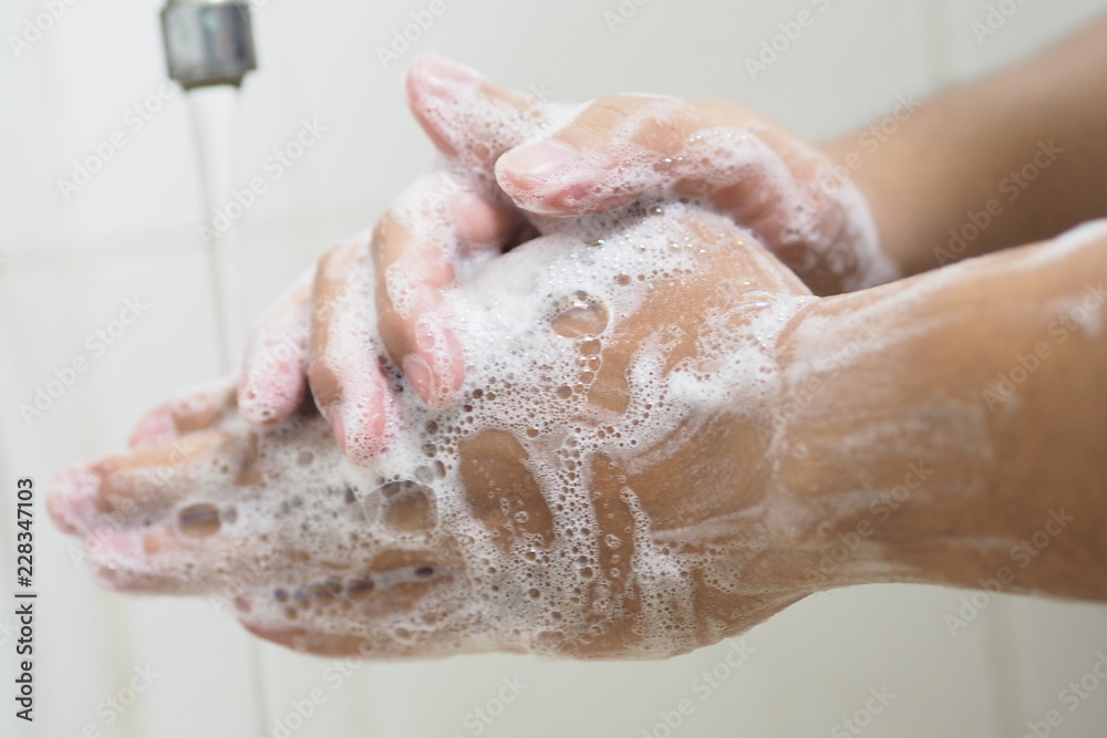 Close Up Of Medical Staff Washing Hands. Hand hygiene. Close Up Of Medical Staff Washing Hands. Hand hygiene.