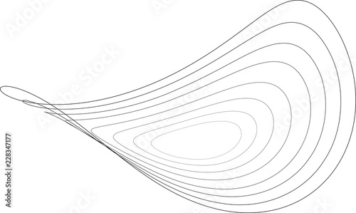 Abstract circles in a waving surface - vector