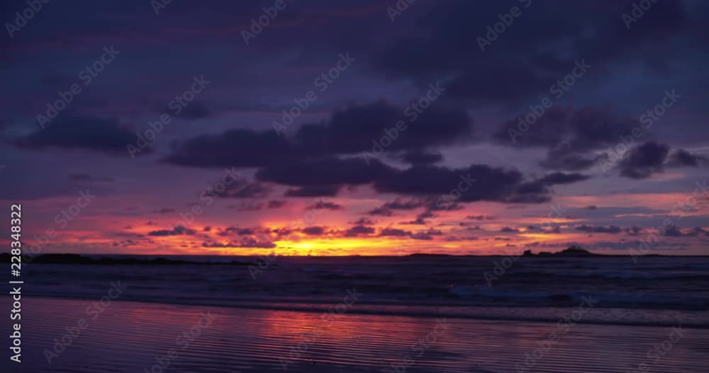 Pretty out of focus background plate of orange, purple and blue sunset on the beach in Costa Rica for compositing or keying. Blurred or defocused shot of ocean sun set for green screen composite. 4k Pretty out of focus background plate of orange, purple and blue sunset on the beach in Costa Rica for compositing or keying. Blurred or defocused shot of ocean sun set for green screen composite. 4k