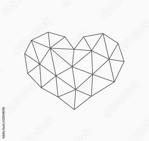 Low poly heart shape