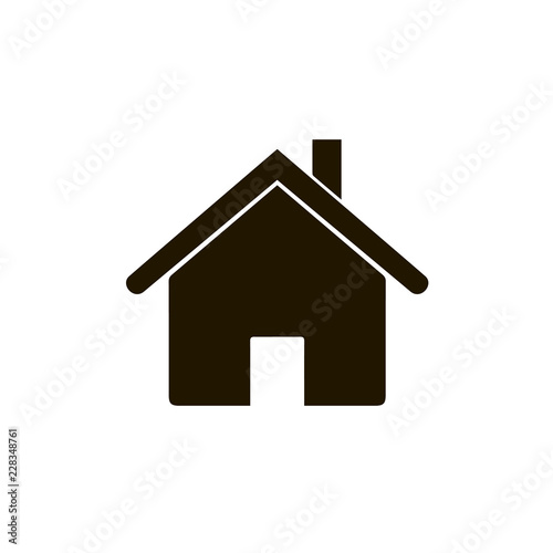 House icon, home symbol, flat design template, black vector illustration