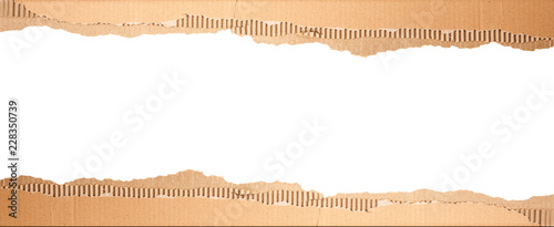 Cardboard with a hole - white background photo