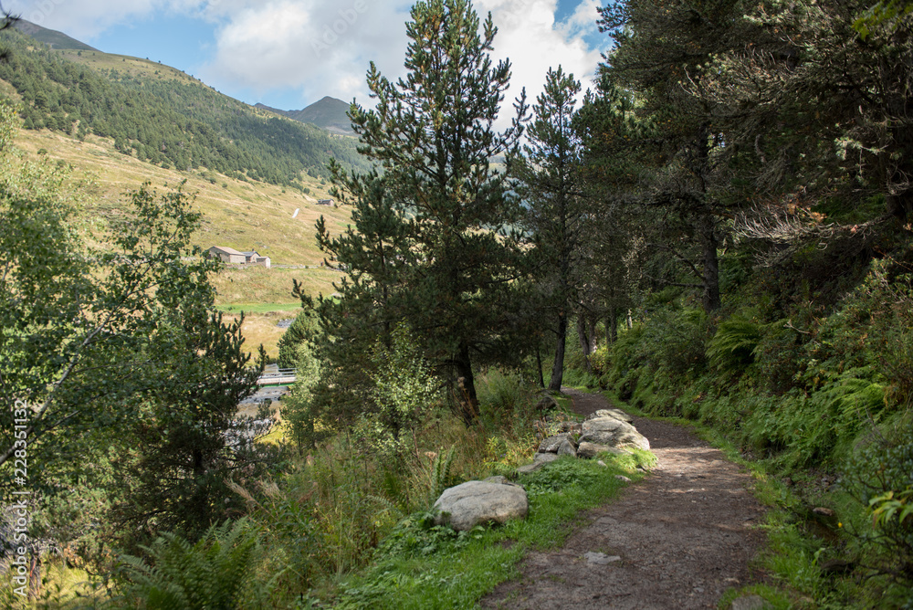 Trail in the Incles Valley, Andorra
