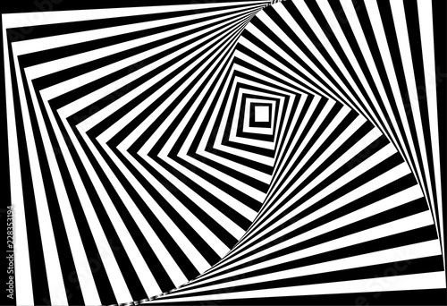 vector of 3d  twisted black and white optical illusion