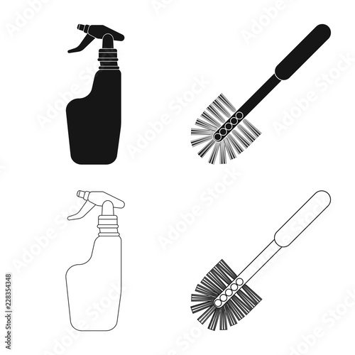 Vector illustration of cleaning and service logo. Set of cleaning and household stock vector illustration.