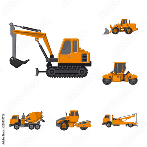 Isolated object of build and construction sign. Set of build and machinery vector icon for stock.