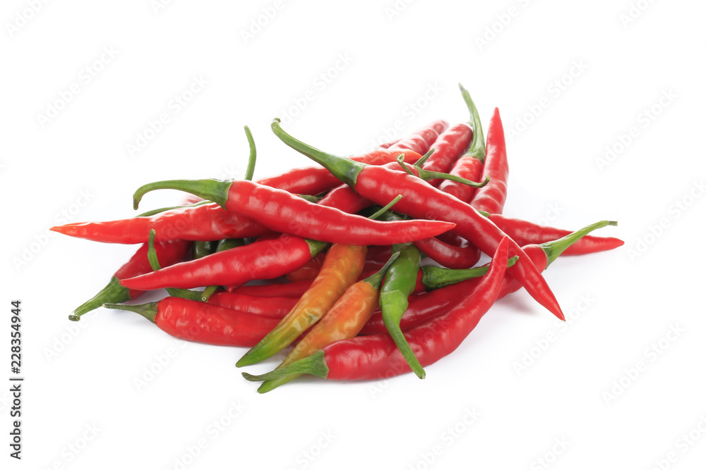 peap of red chili pepper isolated on white background