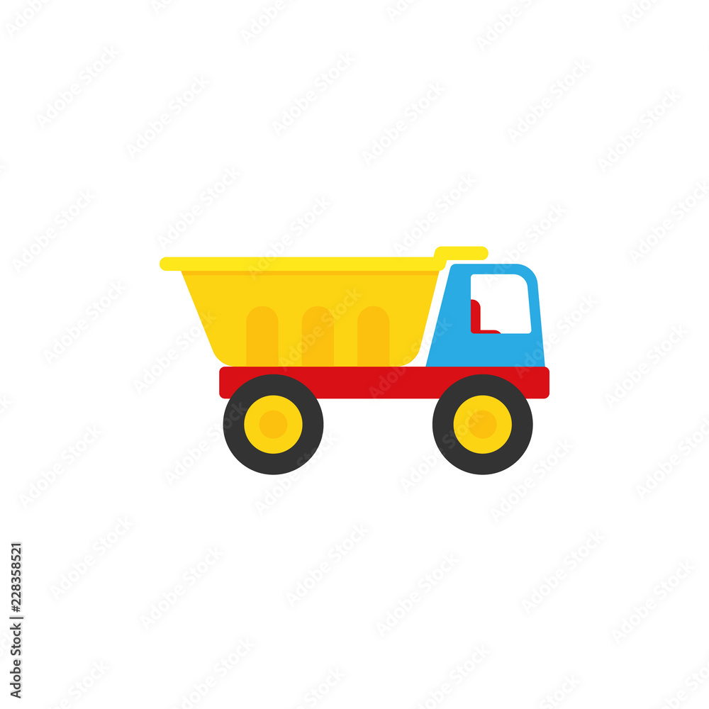 Truck baby toy in flat design. Vector cartoon illustration. Truck baby toy in flat design. Vector cartoon illustration.