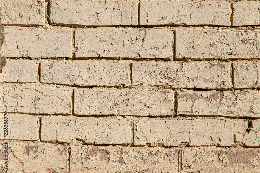 Fototapeta premium white wall texture background for Old white brick wall rough surface.