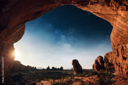 Looking out from under a mountain