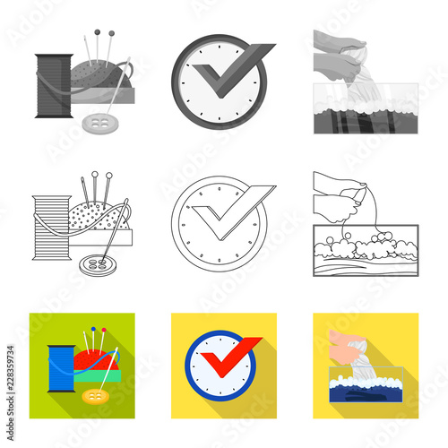 Vector illustration of laundry and clean icon. Collection of laundry and clothes stock symbol for web.