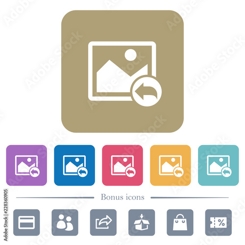 Undo image changes flat icons on color rounded square backgrounds