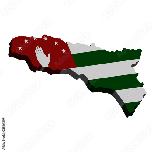 3D Vector. Map of Abkhazia