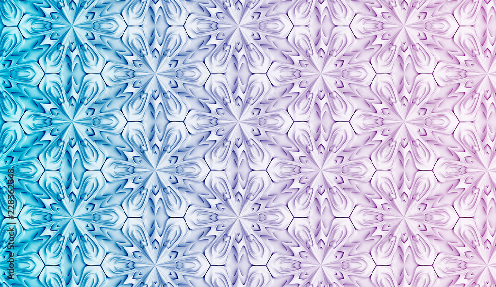 Seamless light texture of three-dimensional elegant flower petals based on hexagonal grid 3D illustration Seamless light texture of three-dimensional elegant flower petals based on hexagonal grid 3D illustration