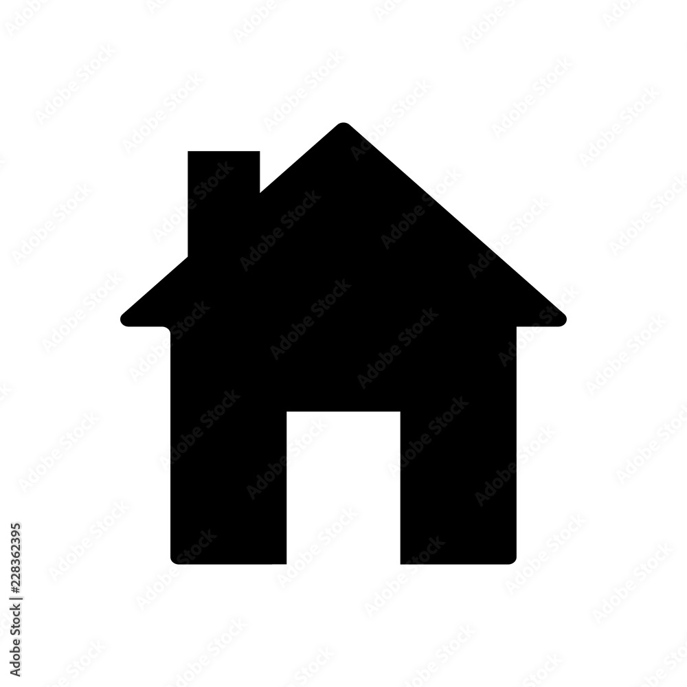 House button icon vector illustration on black background