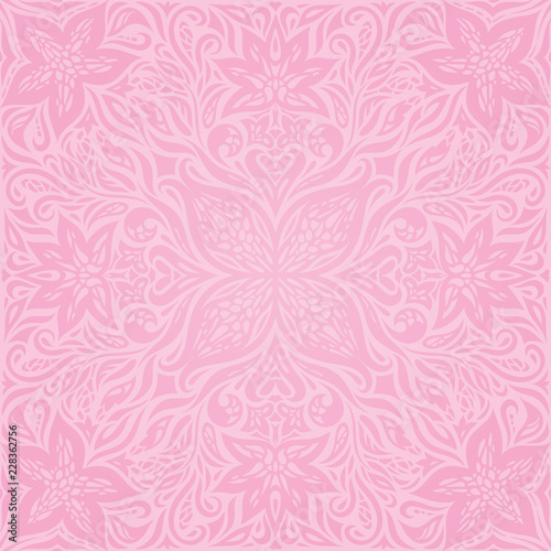 Floral Pink vector wallpaper trendy fashion mandala design wedding decorative background