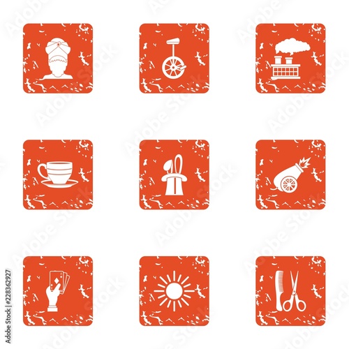 Cleaning the skin icons set. Grunge set of 9 cleaning the skin vector icons for web isolated on white background