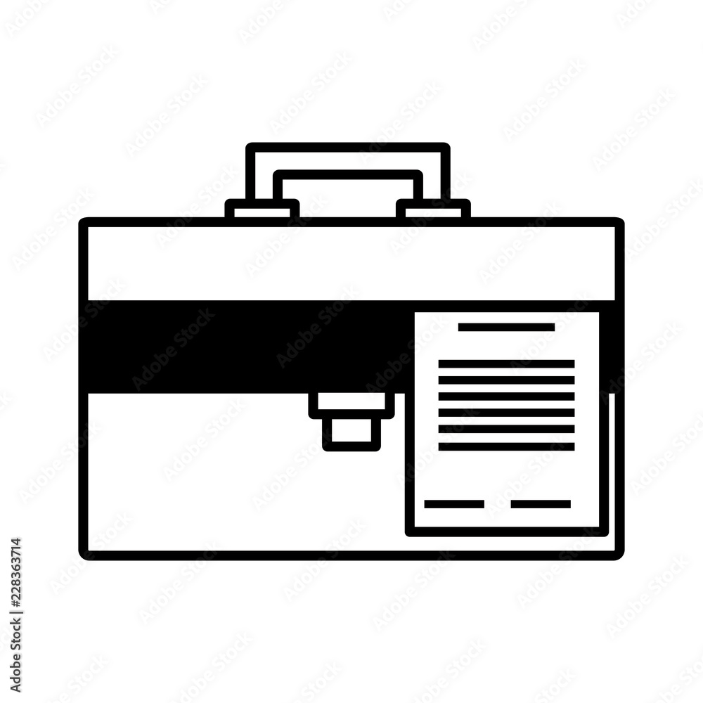 portfolio briefcase with documents isolated icon portfolio briefcase with documents isolated icon