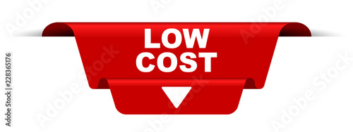 red vector banner low cost