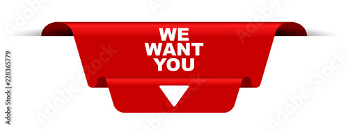 red vector banner we want you
