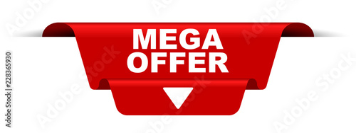 red vector banner mega offer