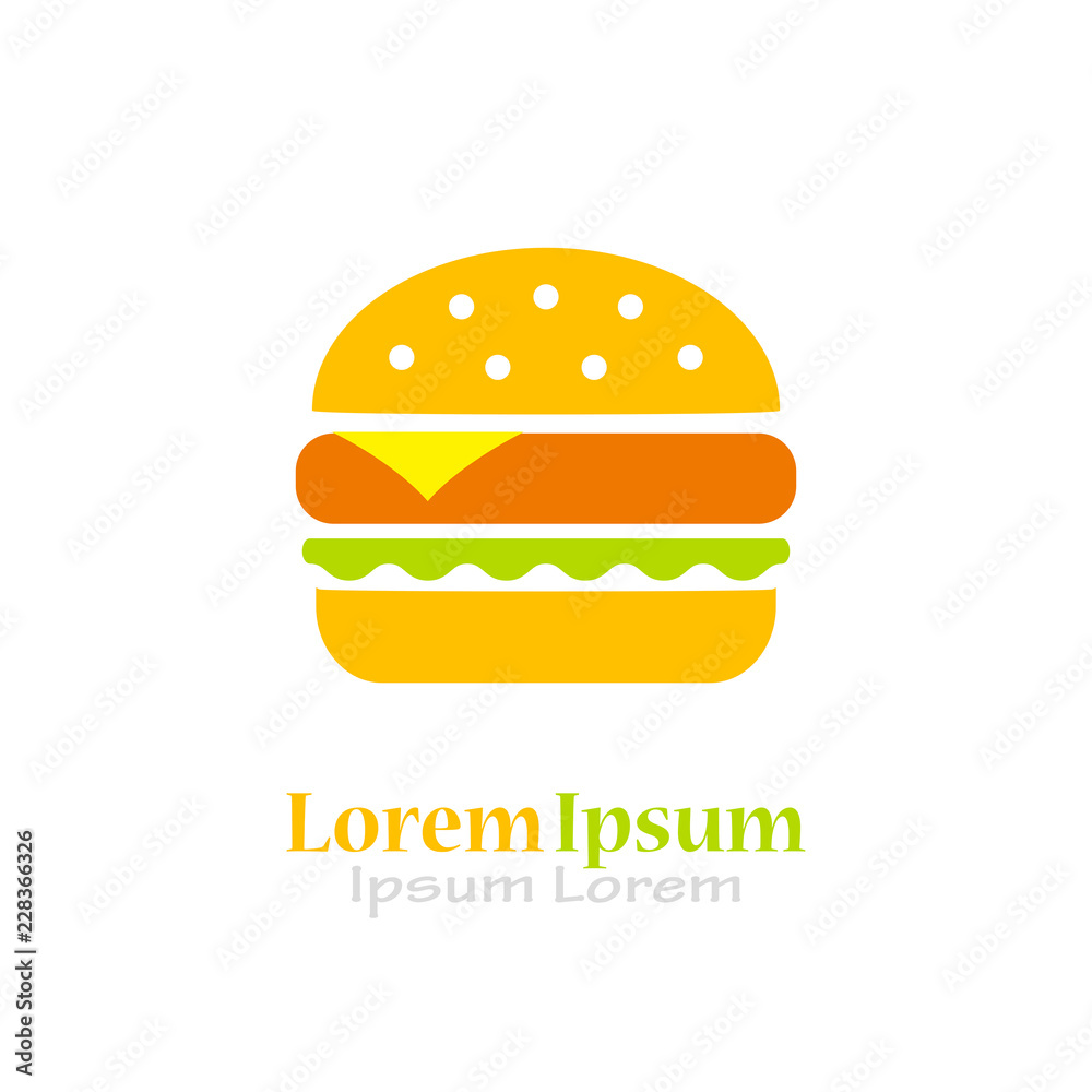 Fresh tasty burger vector logo