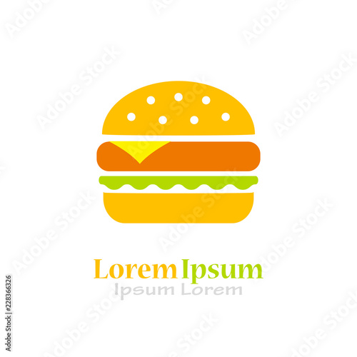 Fresh tasty burger vector logo